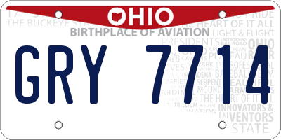 OH license plate GRY7714