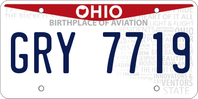 OH license plate GRY7719