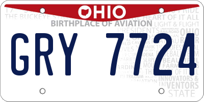 OH license plate GRY7724
