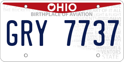 OH license plate GRY7737