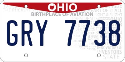 OH license plate GRY7738