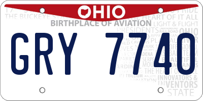 OH license plate GRY7740