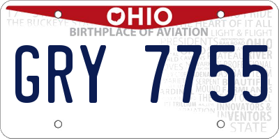 OH license plate GRY7755