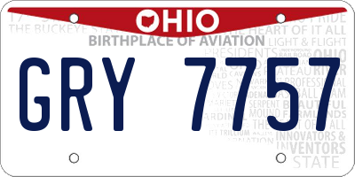OH license plate GRY7757