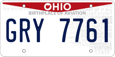 OH license plate GRY7761