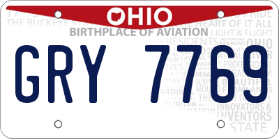 OH license plate GRY7769