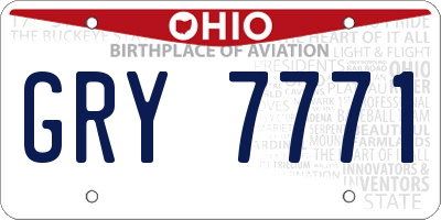 OH license plate GRY7771