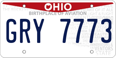 OH license plate GRY7773