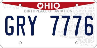 OH license plate GRY7776