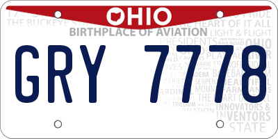 OH license plate GRY7778