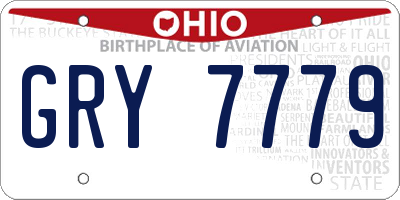 OH license plate GRY7779