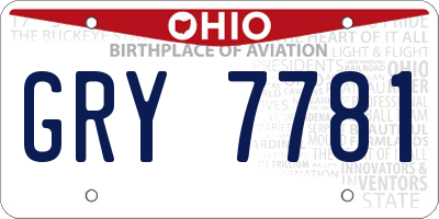 OH license plate GRY7781