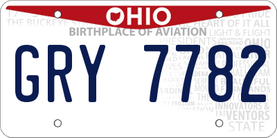 OH license plate GRY7782