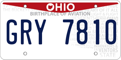 OH license plate GRY7810