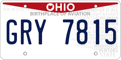 OH license plate GRY7815