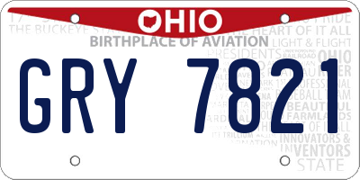 OH license plate GRY7821