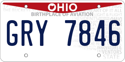 OH license plate GRY7846