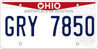 OH license plate GRY7850