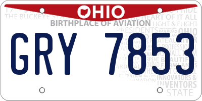 OH license plate GRY7853
