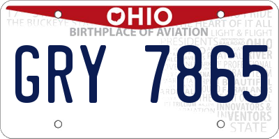 OH license plate GRY7865