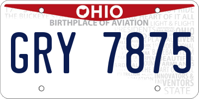 OH license plate GRY7875