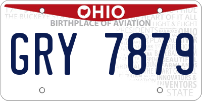 OH license plate GRY7879