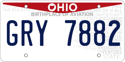 OH license plate GRY7882
