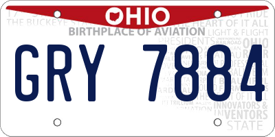 OH license plate GRY7884