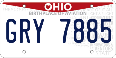 OH license plate GRY7885