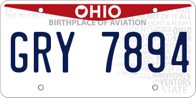 OH license plate GRY7894