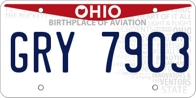 OH license plate GRY7903