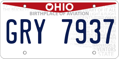 OH license plate GRY7937