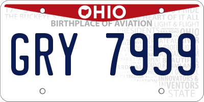 OH license plate GRY7959