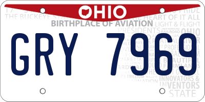 OH license plate GRY7969