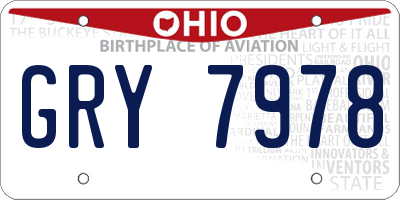OH license plate GRY7978