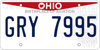 OH license plate GRY7995