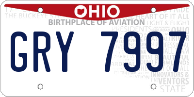 OH license plate GRY7997