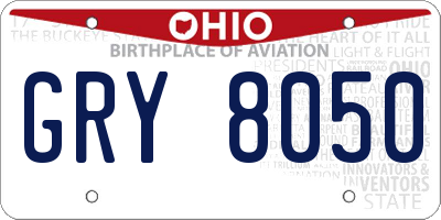 OH license plate GRY8050