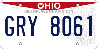 OH license plate GRY8061