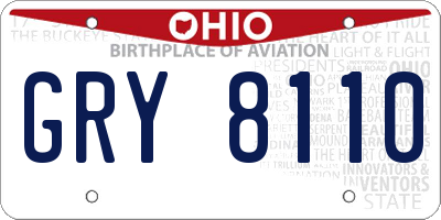 OH license plate GRY8110