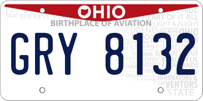 OH license plate GRY8132