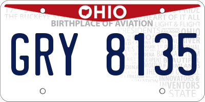 OH license plate GRY8135