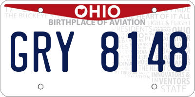 OH license plate GRY8148