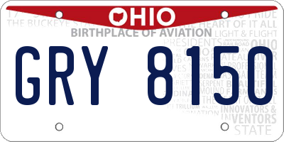 OH license plate GRY8150