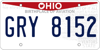 OH license plate GRY8152