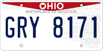 OH license plate GRY8171