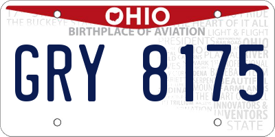 OH license plate GRY8175