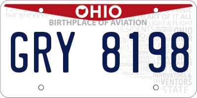 OH license plate GRY8198