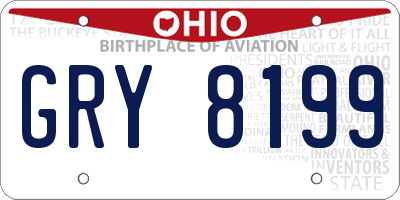 OH license plate GRY8199