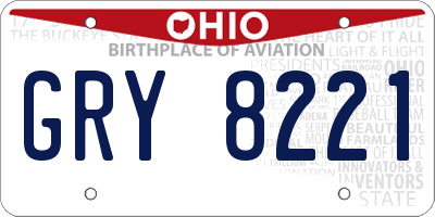 OH license plate GRY8221